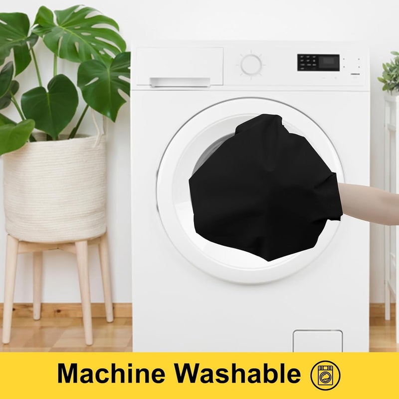 smiry Picnic Table Cover with Bench Covers, Waterproof Elastic Fitted Polyester Tablecloths for 6 Ft Rectangle Tables, Washable Windproof Tablecloth for Camping, RV & Outdoor (Black, 30x72 Inches) - Image 5